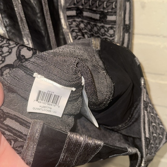 HERVE LEGER Strapless Gunmetal Chain Dress XS leather stretch - Picture 6 of 9